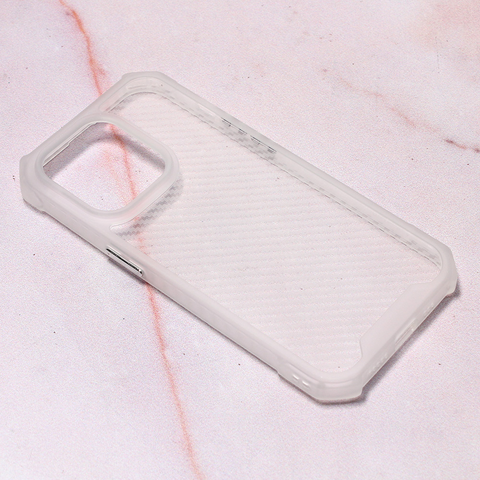 Zastitna maska (futrola) Carbon Crystal - iPhone 14 Pro bela.