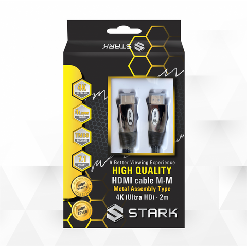 Kabl STARK HDMI M-M pozlacen 4K metalno kuciste 2m.