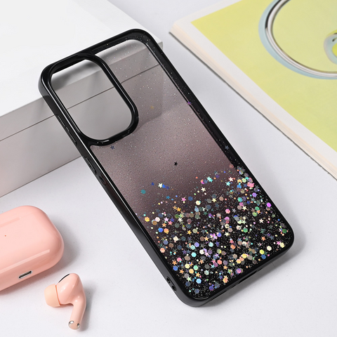 Zastitna maska (futrola) okvir Glitter - Samsung A566 Galaxy A56 5G crna.