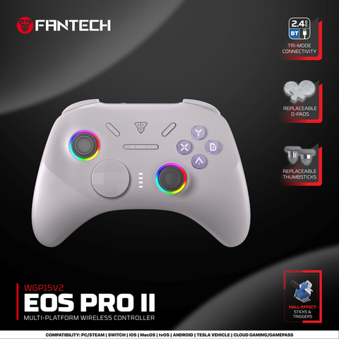 Joypad wireless Fantech WGP15V2 EOS PRO II multiplatform RGB sivi.