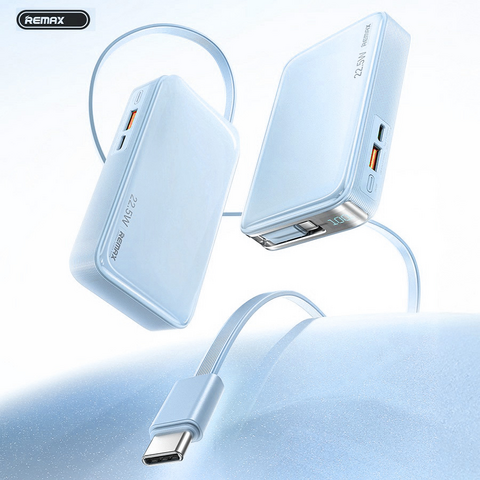Univerzalna Back Up Baterija prenosiva baterija REMAX FCP-25 Fast Charging 22.5W(teleskopski kabl) Type-C 10000mAh plavi.