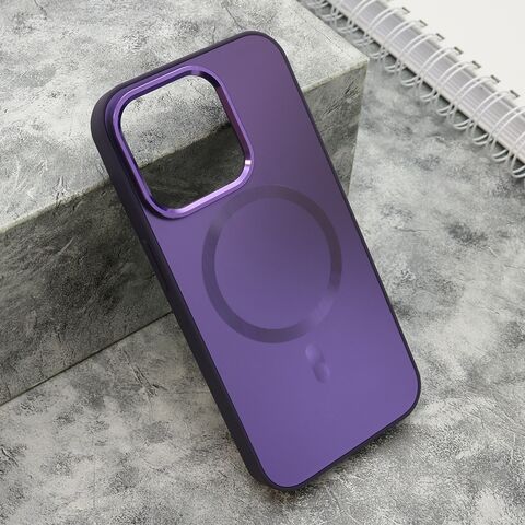 Zastitna maska (futrola) COLOR METAL MagSafe - iPhone 15 Pro (6.1) ljubicasta (MS).