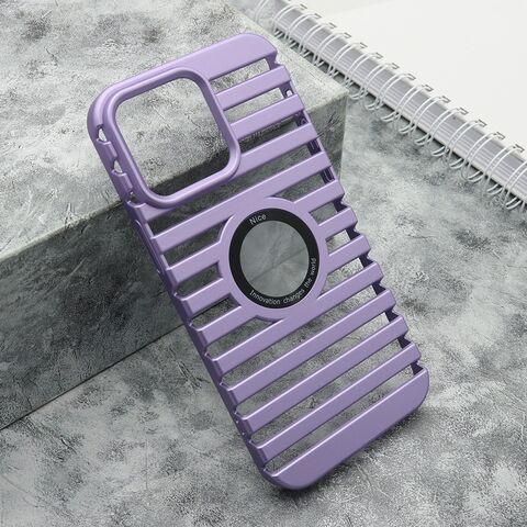 Zastitna maska (futrola) LINES LOGO CUT - iPhone 14 Pro Max (6.7) ljubicasta (MS).