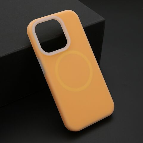 Zastitna maska (futrola) PASTEL COLOR MagSafe - iPhone 15 Pro (6.1) narandzasta (MS).