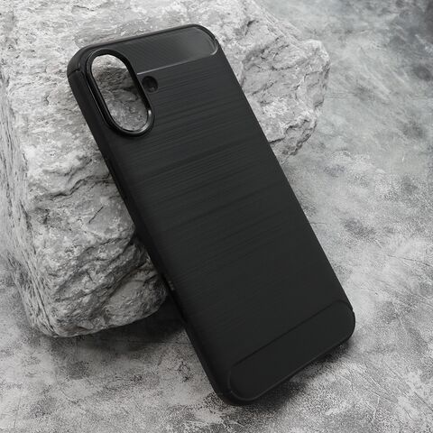 Zastitna silikonska maska (futrola) BRUSHED - iPhone 16 Plus (6.7) crna (MS).