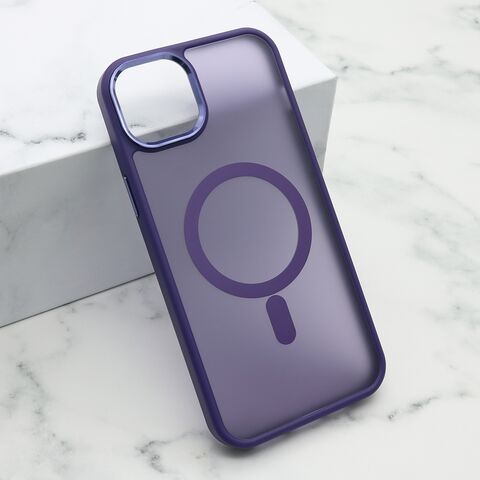 Zastitna maska (futrola) SILKY MAGSAFE - iPhone 15 Plus ljubicasta (MS).