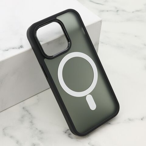 Zastitna maska (futrola) SILKY MAGSAFE - iPhone 14 Pro (6.1) crna (MS).