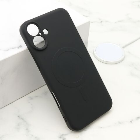 Zastitna maska (futrola) VELVET TOUCH MagSafe - iPhone 16 Plus (6.7) crna (MS).