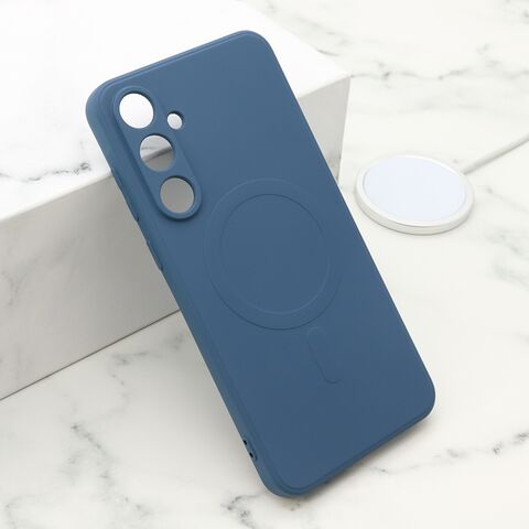Zastitna maska (futrola) VELVET TOUCH MagSafe - Samsung A556 Galaxy A55 5G plava (MS).
