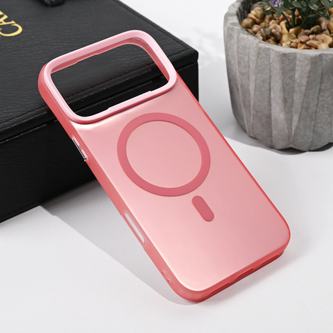 Zastitna maska (futrola) Magsafe providna - iPhone 17 Pro Max 6.9 roze.