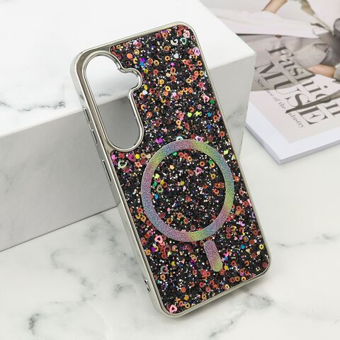 Zastitna maska (futrola) GLAM GLOW MagSafe - Samsung S921 Galaxy S24 5G/Samsung S931 Galaxy S25 5G crna (MS).