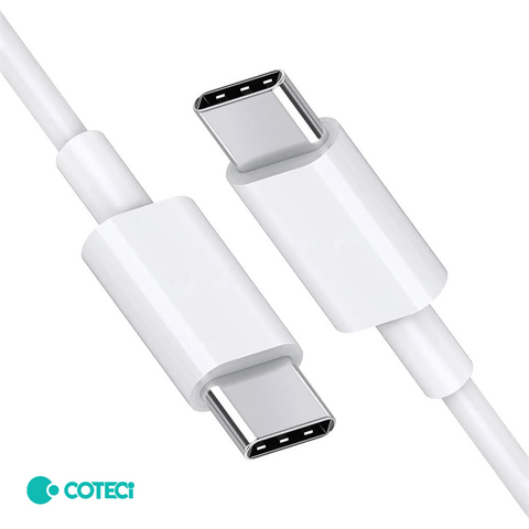Data kabl Coteci 32117 5A 60W 40 Gps PD Type C na Type C beli 1m.
