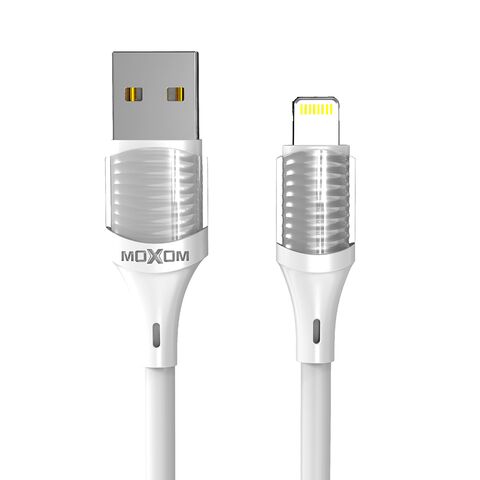 USB data kabl Moxom MX-CB109 3A lightning 1m beli (MS). USB data kabl Moxom MX-CB109 3A lightning 1m beli (MS).