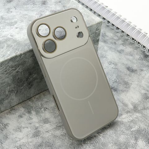 Zastitna maska (futrola) COLOR METAL MagSafe II - iPhone 17 Pro srebrna (MS).