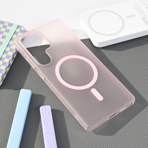 Zastitna maska (futrola) Magsafe mat PC - Samsung S938 Galaxy S25 Ultra roze.