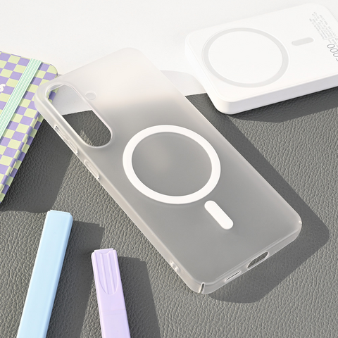 Zastitna maska (futrola) Magsafe mat PC - Samsung S936 Galaxy S25 Plus bela.