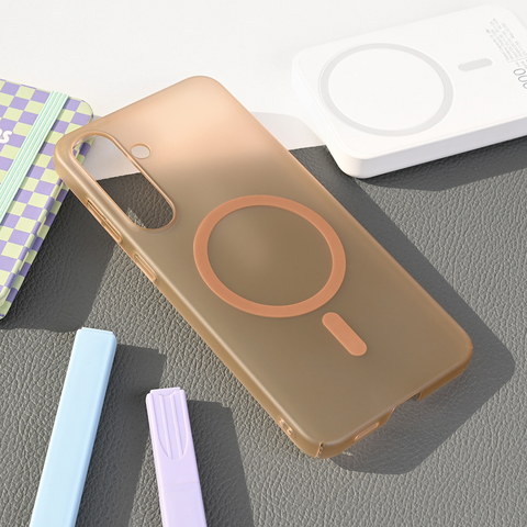 Zastitna maska (futrola) Magsafe mat PC - Samsung S936 Galaxy S25 Plus braon.