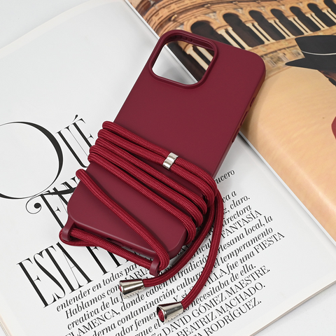 Zastitna maska (futrola) Crossbody - iPhone 16 Pro Max 6.9 bordo.