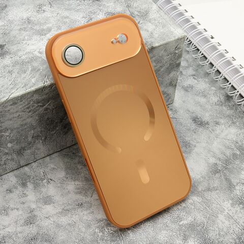 Zastitna maska (futrola) COLOR METAL Magsafe - iPhone 17 Air narandzasta (MS).