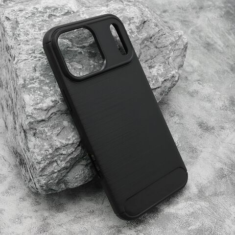 Zastitna silikonska maska (futrola) BRUSHED - iPhone 17 Pro Max (6.9) crna (MS).