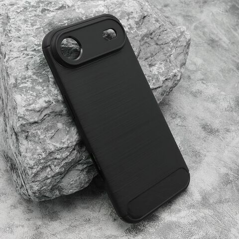 Zastitna silikonska maska (futrola) BRUSHED - iPhone 17 Air crna (MS).