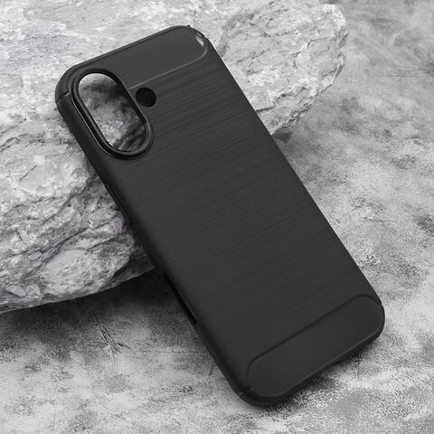 Zastitna silikonska maska (futrola) BRUSHED - iPhone 17 crna (MS).