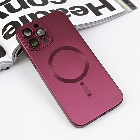 Zastitna maska (futrola) Magsafe Chrome - iPhone 13 Pro Max 6.7 bordo.