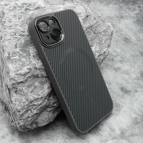 Zastitna maska (futrola) CARBON MagSafe - iPhone 14 (6.1) siva (small camera) (MS).