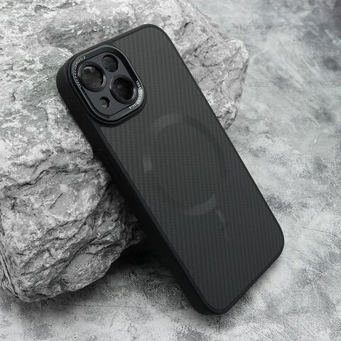 Zastitna maska (futrola) CARBON MagSafe - iPhone 13 (6.1) crna (small camera) (MS).