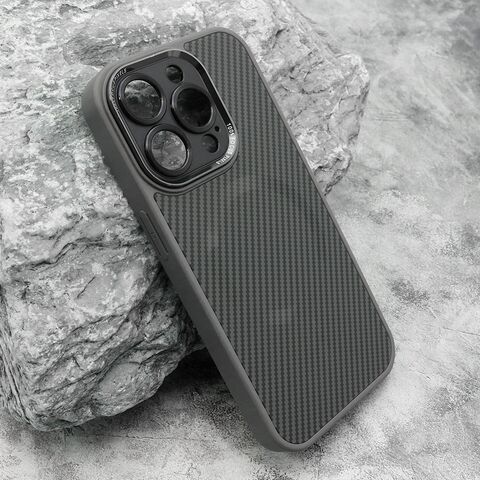 Zastitna maska (futrola) CARBON MagSafe - iPhone 15 Pro (6.1) siva (small camera) (MS).