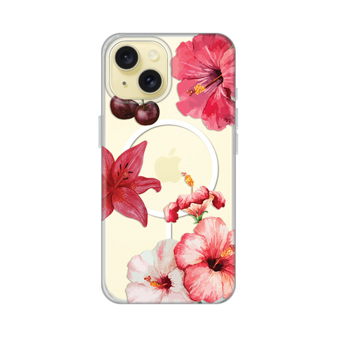Zastitna maska (futrola) print Magsafe - iPhone 15 Hibiscus.