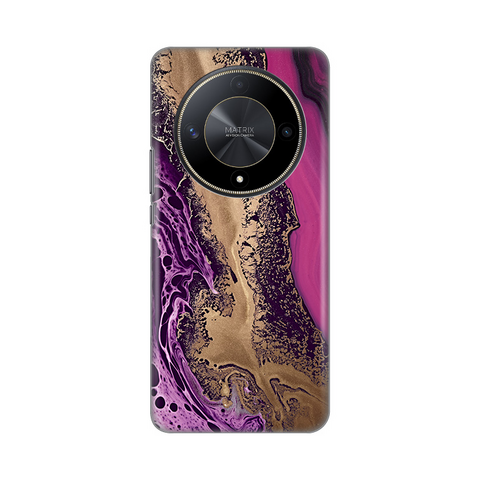 Zastitna silikonska maska (futrola) PRINT - Huawei Honor Magic 6 lite Purple Gold Marble.