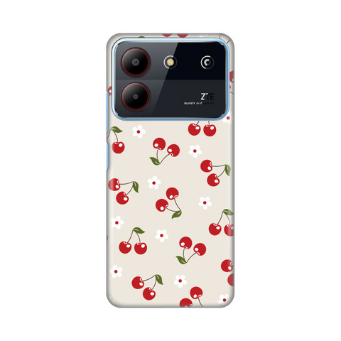 Zastitna silikonska maska (futrola) PRINT - ZTE Blade A54 Cherry and Flowers.