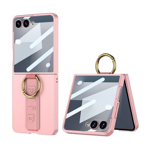 Zastitna maska (futrola) STRAP RING CASE - Samsung F751B Galaxy Z Flip 7 5G roze (GKK case) (MS).