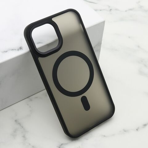 Zastitna maska (futrola) SILKY MAGSAFE II - Iphone 12/12 Pro (6.1) crna (MS).