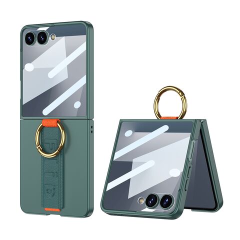 Zastitna maska (futrola) STRAP RING CASE - Samsung F751B Galaxy Z Flip 7 5G zelena (GKK case) (MS).