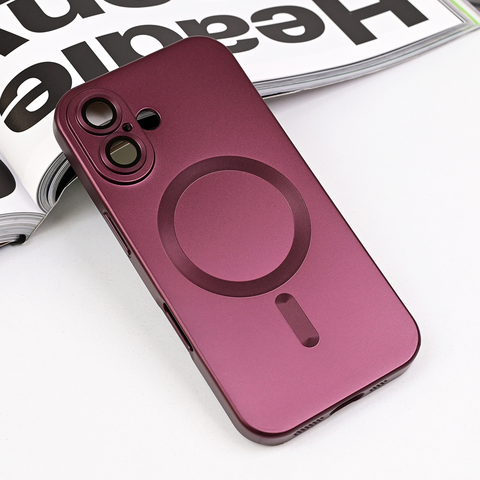 Zastitna maska (futrola) Magsafe Chrome - iPhone 16 6.1 bordo.