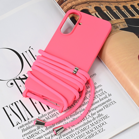 Zastitna maska (futrola) Crossbody - Samsung A566 Galaxy A56 pink.