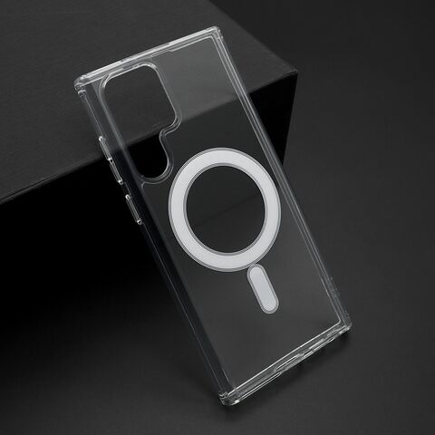 Zastitna maska (futrola) STANDARD MagSafe - Samsung Galaxy S22 Ultra 5G providna (bela) (MS).