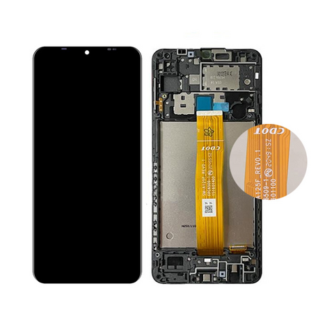 LCD displej (ekran) - Samsung A125/Galaxy A12 + touchscreen + okvir crni Rev.0.1.