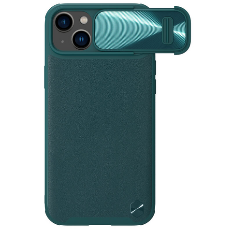 Zastitna maska (futrola) Nillkin CamShield Leather S - iPhone 14 Plus zelena.