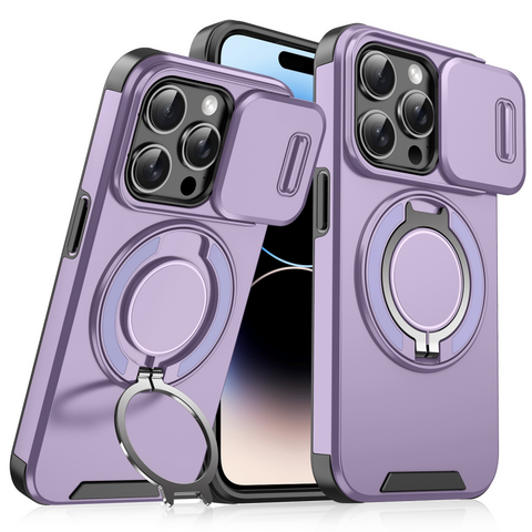 Zastitna maska (futrola) CamShield Ring stand - iPhone 14 Pro ljubicasta.