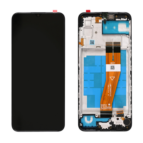 LCD displej (ekran) - Samsung A035/Galaxy A03 (GH81-21626A) (163mm) + touchscreen + okvir crni FULL ORG-SP.