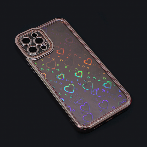 Zastitna maska (futrola) Heart IMD - iPhone 12 Pro 6.1 roze.