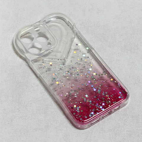 Zastitna maska (futrola) Heart Glitter - iPhone 13 Pro pink.