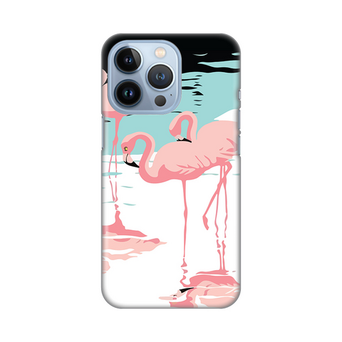 Zastitna silikonska maska (futrola) PRINT - iPhone 13 Pro Pink Flamingos.