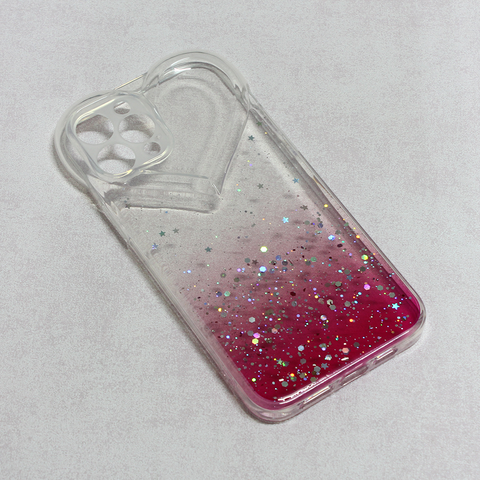 Zastitna maska (futrola) Heart Glitter - iPhone 12 Pro Max 6.7 pink.