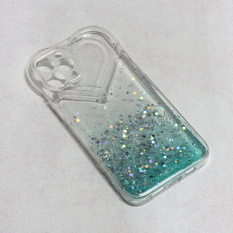 Zastitna maska (futrola) Heart Glitter - iPhone 12 Pro Max 6.7 mint.