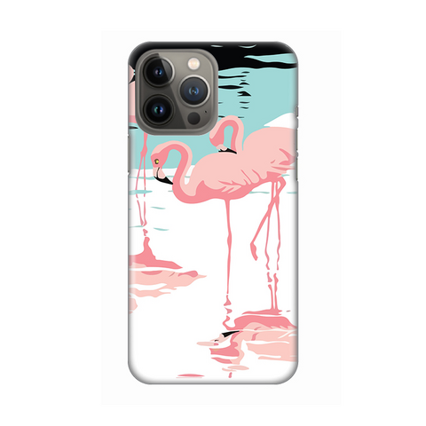 Zastitna silikonska maska (futrola) PRINT - iPhone 13 Pro Max 6.7 Pink Flamingos.