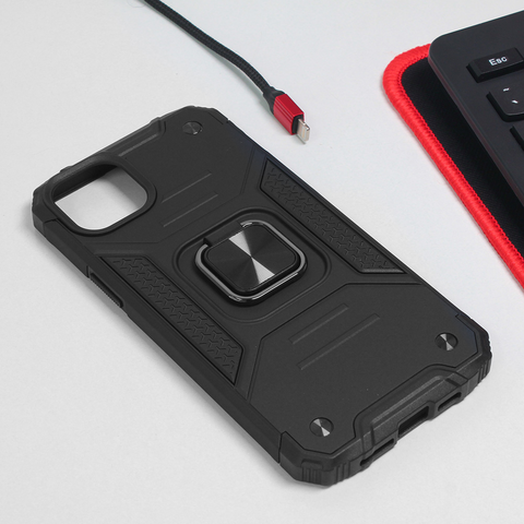 Zastitna maska (futrola) Hard Border Ring - iPhone 14 Plus crna.